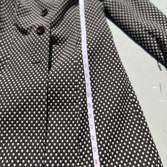 ANN TAYLOR Checkered Car/Trench Coat Black/Cream Size 00P - Picture 8 of 8
